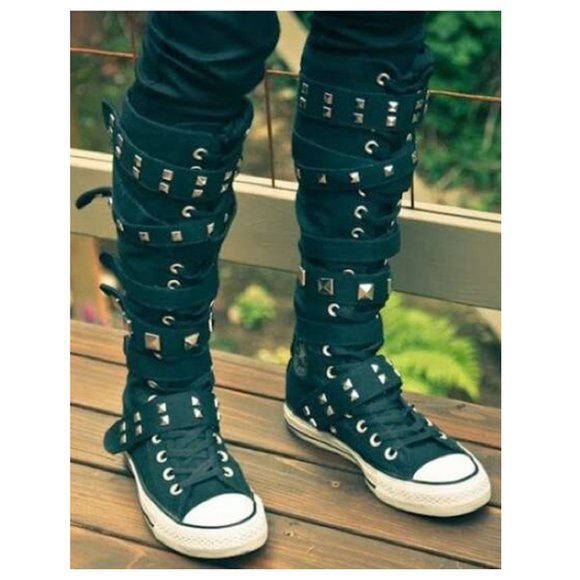 Converse | Shoes | Converse Star Chuck Taylor High Studded Buckle | Poshmark